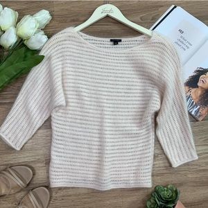 Ann Taylor Fuzzy Cream Sweater